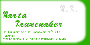 marta krumenaker business card